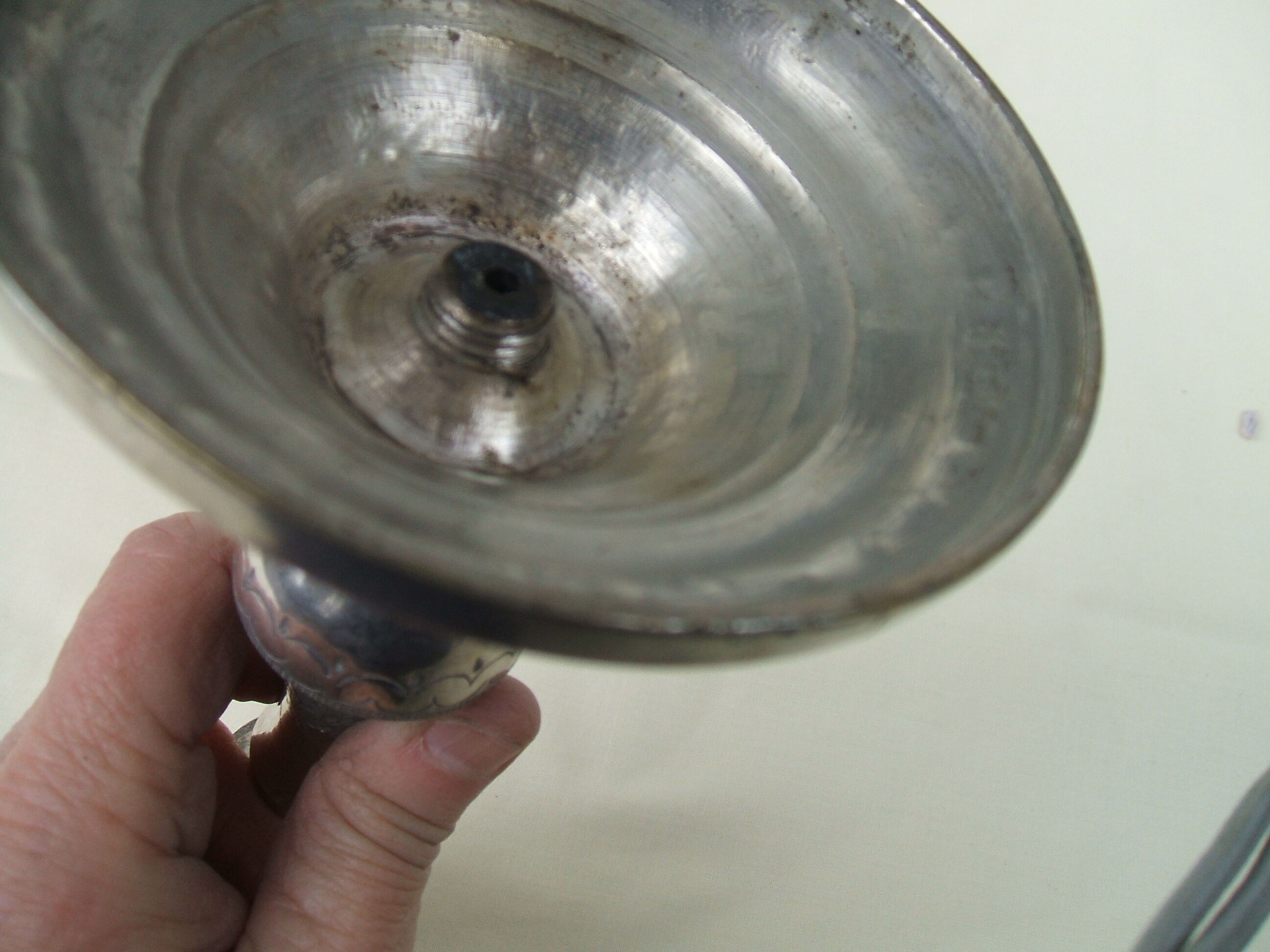 Pair of silver bronze candle holders