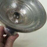 Pair of silver bronze candle holders