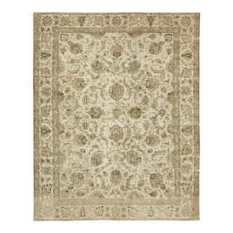 Handmade oriental contemporary 1980s 288 cm x 361 cm beige wool carpet