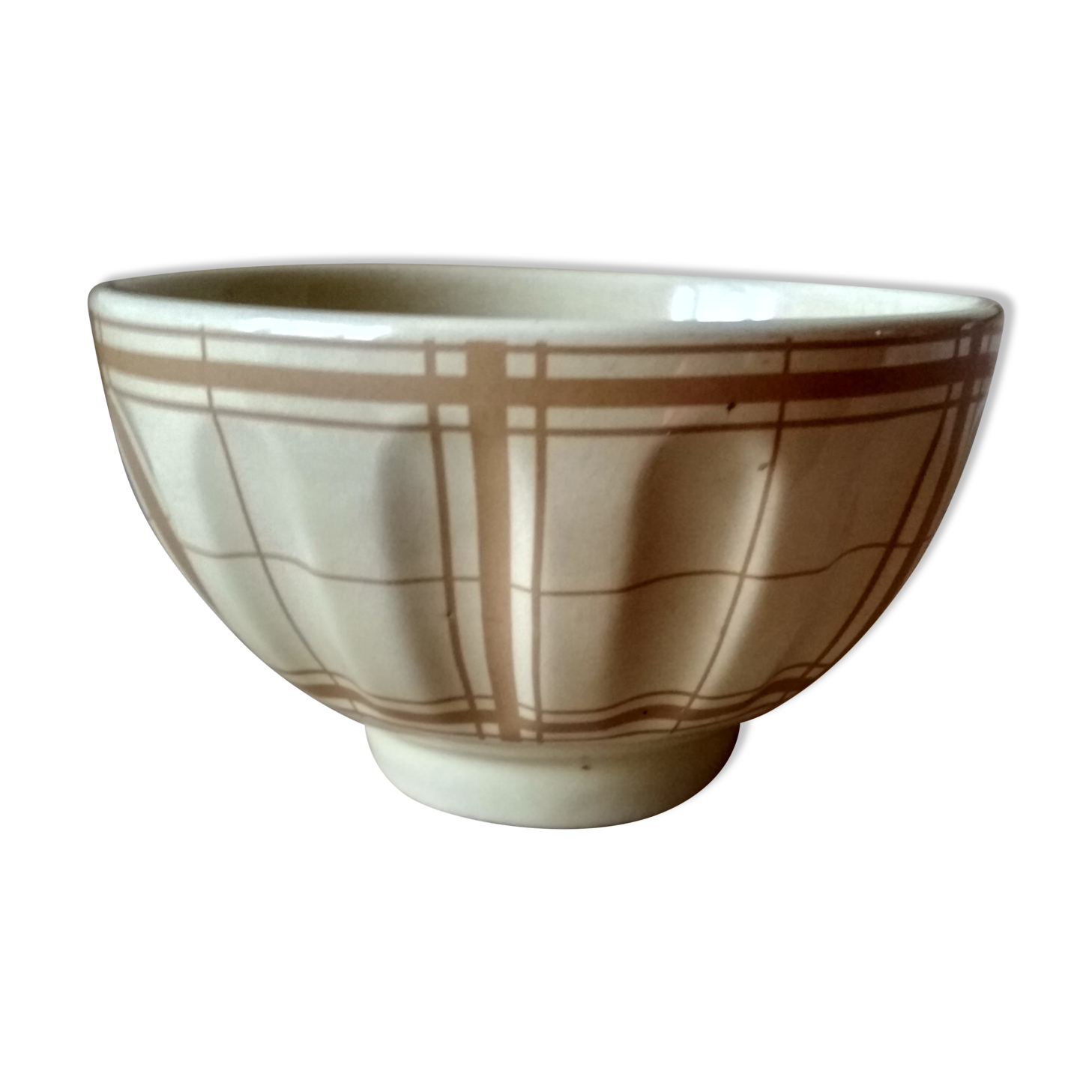 Straw yellow lunch bowl and ochre stripes