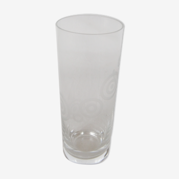 Crystal vase Baccarat roll tube engraved