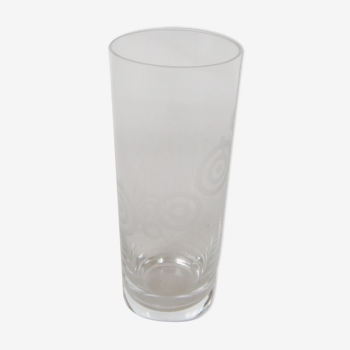 Vase cristal Baccarat rouleau tube gravé