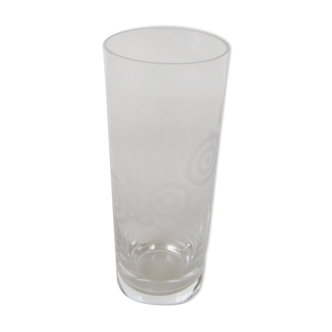 Crystal vase Baccarat roll tube engraved