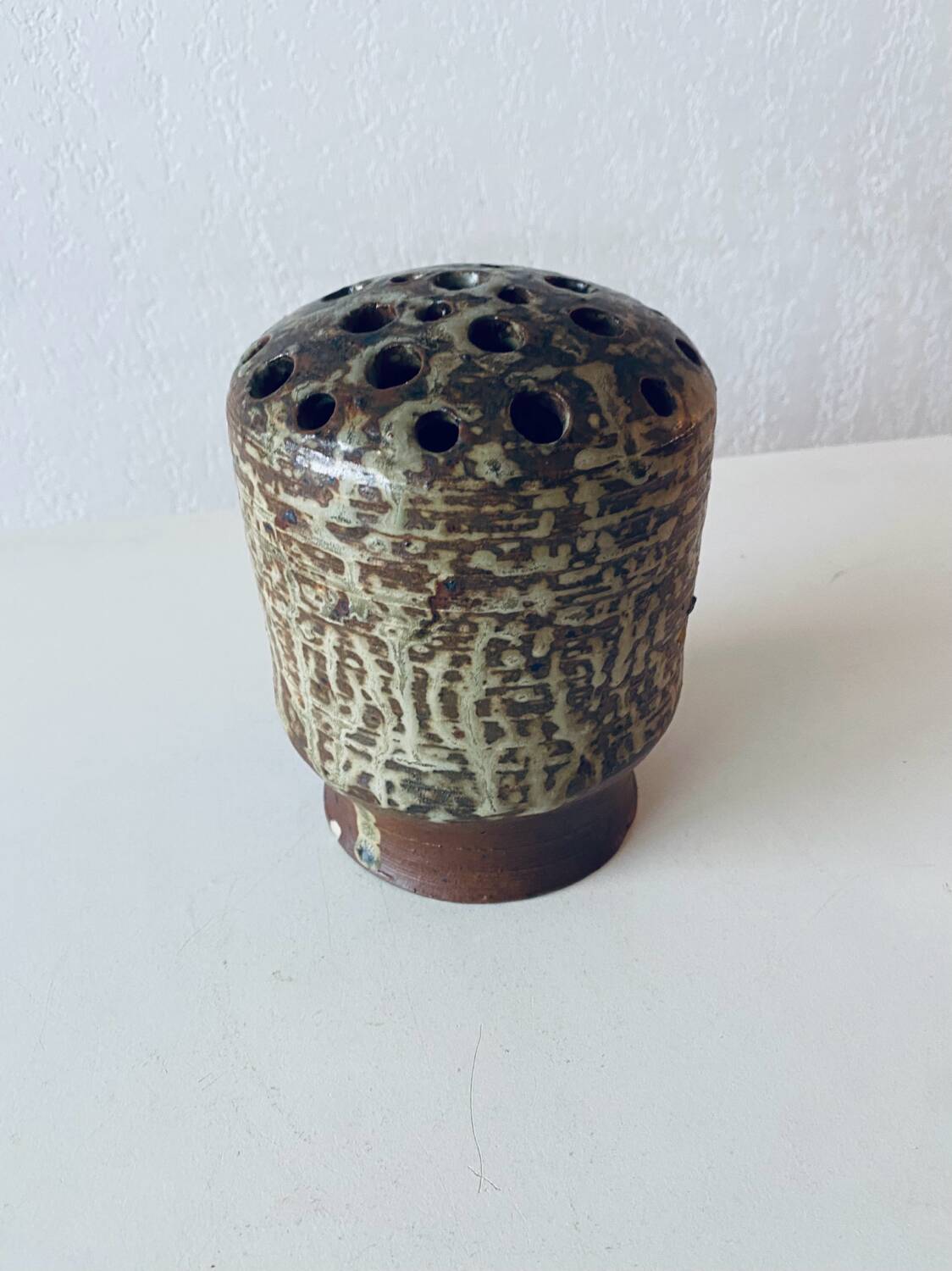 Large stoneware flower vase signed Bodin