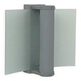 Vintage wall light, grey lacquered metal and frosted curved glass, France, 1980.