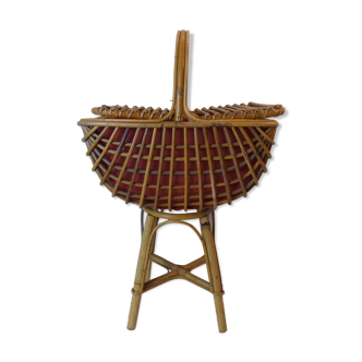 vintage rattan basket worker