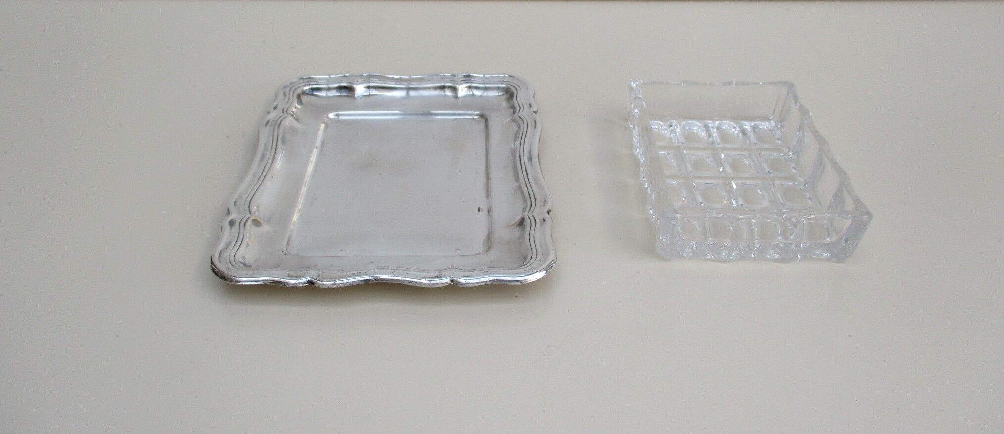 Butter silver metal and glass