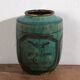 Ancient emerald green enamelled vase (circa 1820) #26