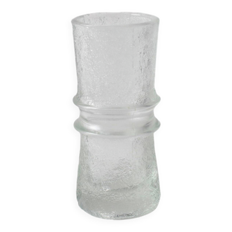 Mid-Century Modern Pressed Glass Vase: Pavel Panek Design, Rudolfova Hut