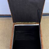 Vintage Sede leather pouf with chest