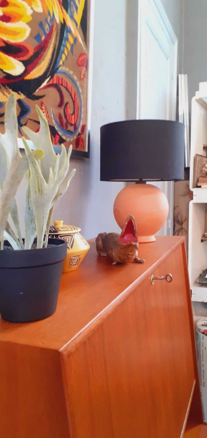 Lampe vintage en terre cuite année 40
