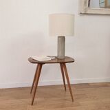 Stoneware and woven jute lamp