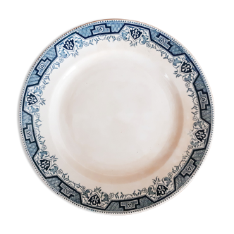 Assiette plate en faïence Saint Amand et Hamage , terre de fer , Maroc