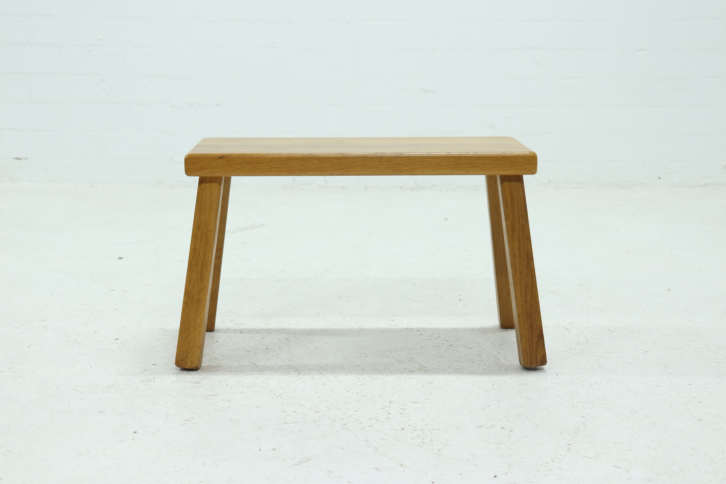 Solid oak brutalist side table or coffee table 1970s