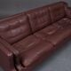 Three-seater leather sofa and one-seater armchair, scandinavian style