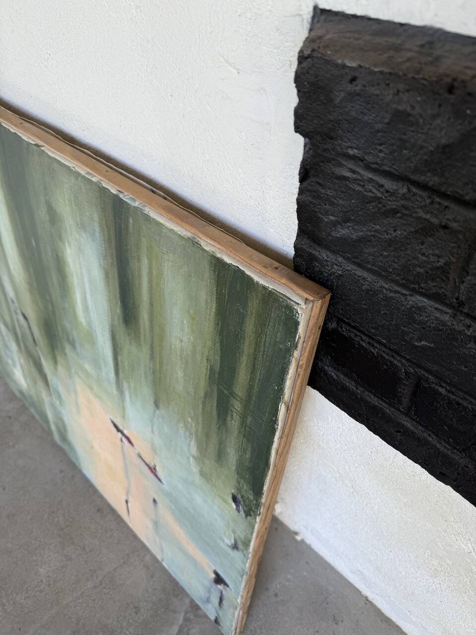 Toile abstraite nymphéas signée JP Perron, XXème