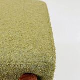 Scandinavian orange/green boucle stools set of 2