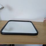 Black metal square mirror, industrial style