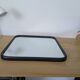 Black metal square mirror, industrial style