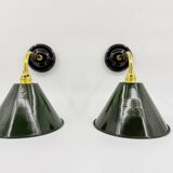 Enamelled sheet metal wall lights