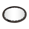 large mirror oval art deco a smoked mirror background and a mirror with beveled top 58x81cm