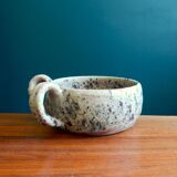 Rustic sandstone bowl with two handles