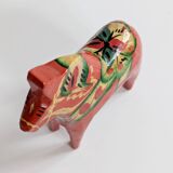 Set of 2 Vintage Swedish Dala Horses in Wood, Hand-Painted Red