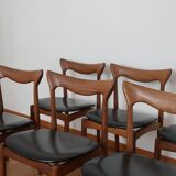 6 chairs skaï teck Bramin made in Denmark