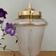 Vintage globe pendant light in white and gold frosted glass