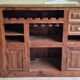 Solid teak and brass bar cabinet