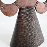 Vintage Modernist Bjorn Wiinblad Style Copper Figural Lady Dress Candl