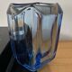 Uranium glass vase blue 1970s