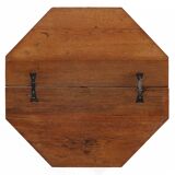 Antique French octangular folding table in solid oak, ca. 1850