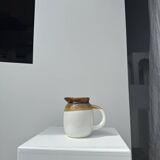 Small two-tone white and brown pitcher Made in China