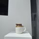 Small two-tone white and brown pitcher Made in China
