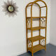 Large woven rattan bookshelf designed in the 1970s.