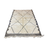 White/black berbere wool carpet 170x250cm