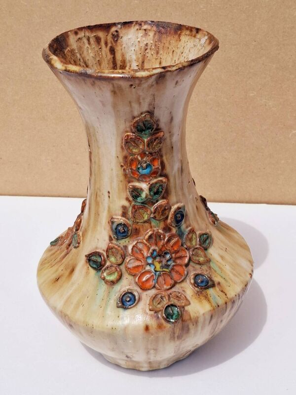 Vase en céramique style La Roue Vallauris, 1970