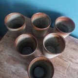 Stoneware cups and glasses from Puisaye by Jean-Pierre Prud'homme