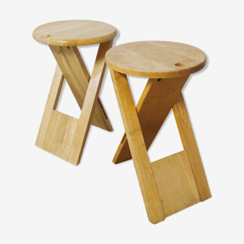 Pair of foldable stools by Adrian Reed