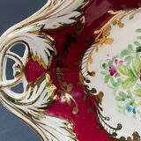 Oblong dish in Paris Sèvres porcelain with Louis XV style floral decoration