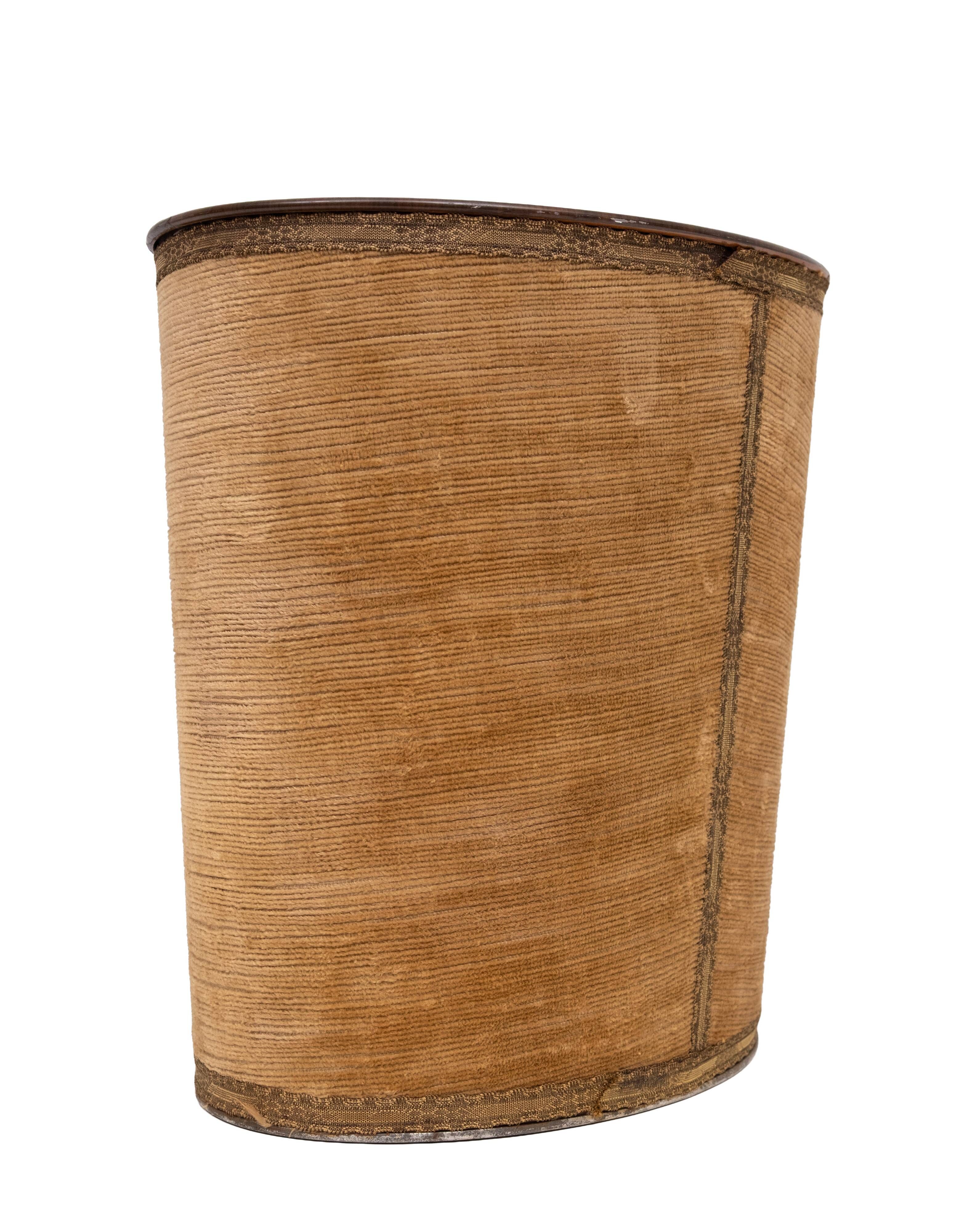 Brown Velvet Paper Basket Jean Holbein 1950s France