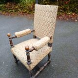 Old Louis XIII style armchair / on casters