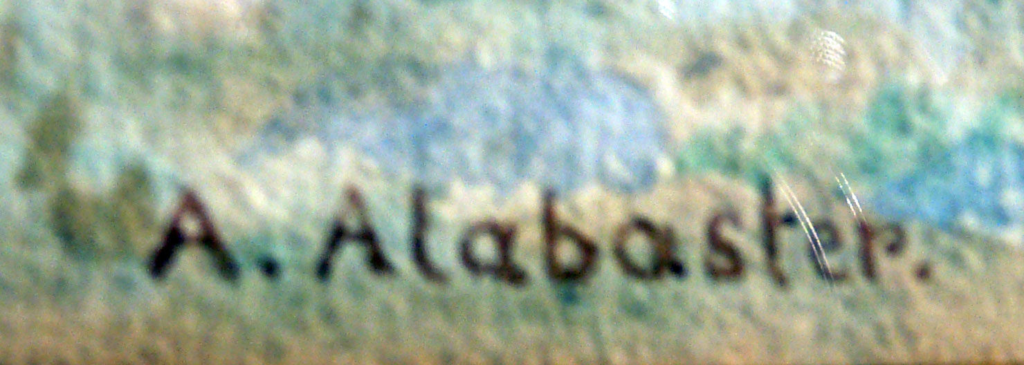 Watercolor painting the moors mountains by alabaster harris & sons