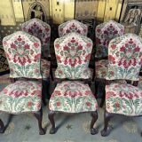 Suite de 6 chaises anglaises en velours