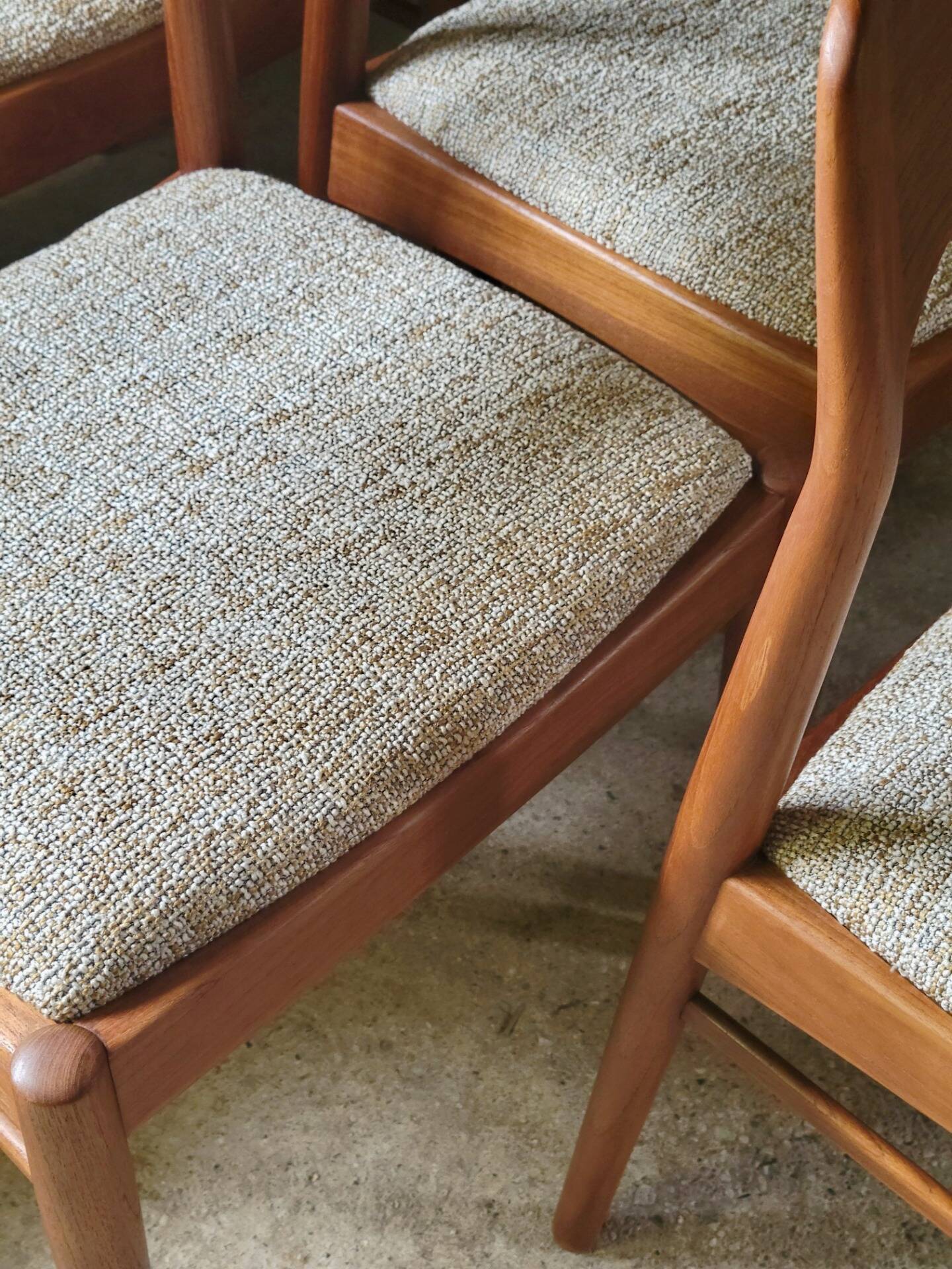 Set of 6 Henning Kjærnulf chairs for KS Møbler in teak, Denmark 1960