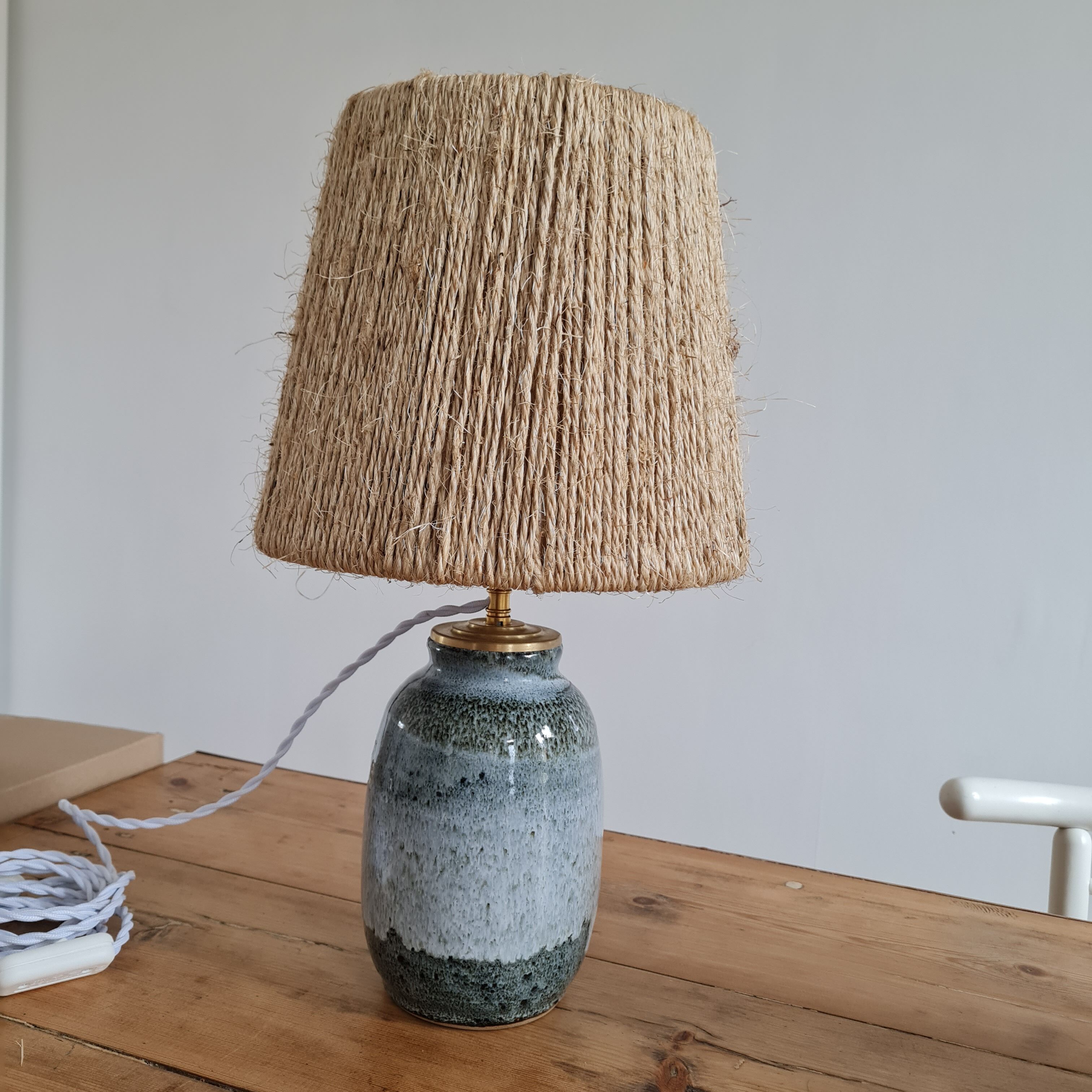 Artisanal stoneware lamp 1960