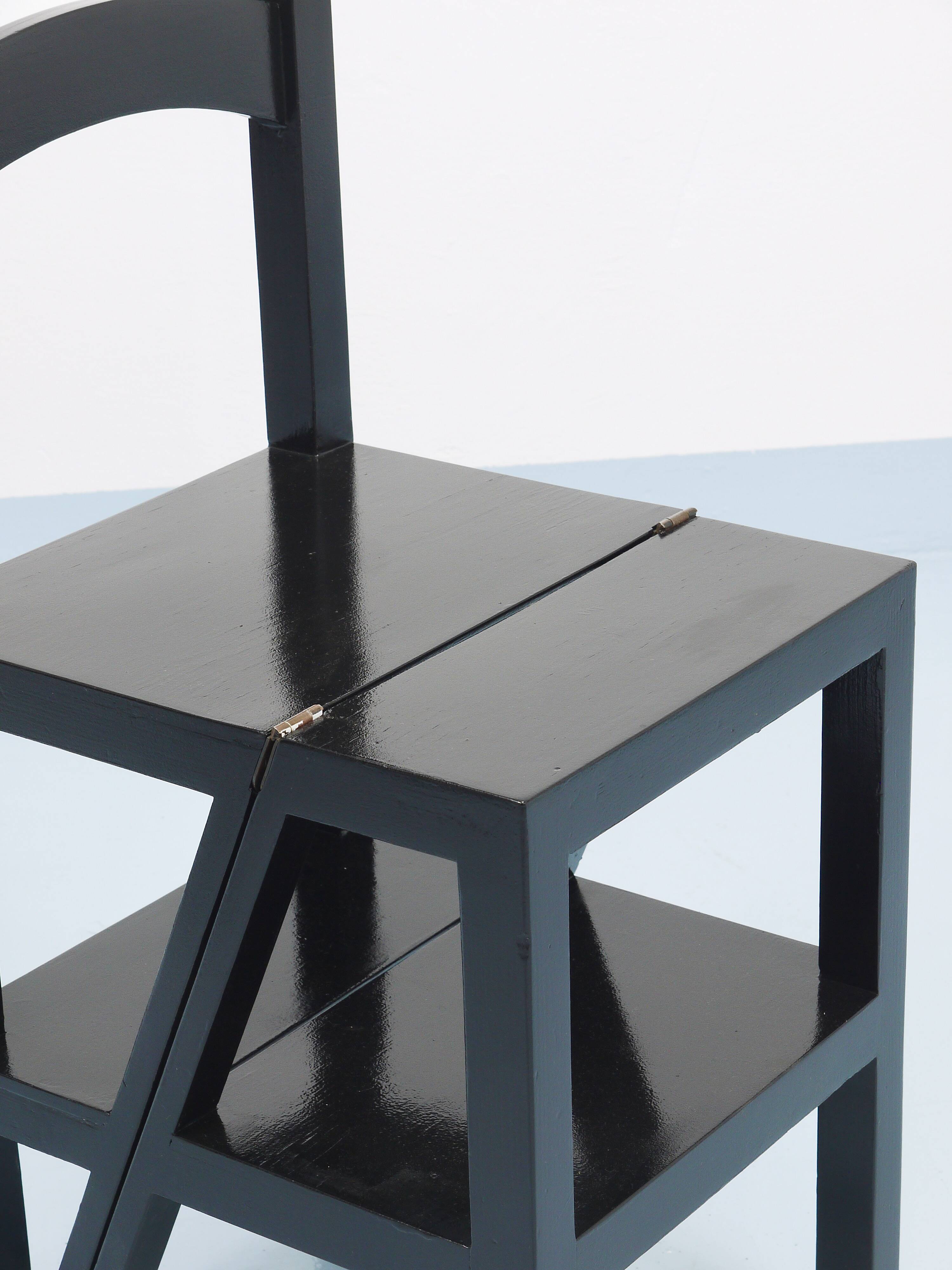 Black Metamorphic Library Steps Folding Ladder Chair, Germany, 1970s