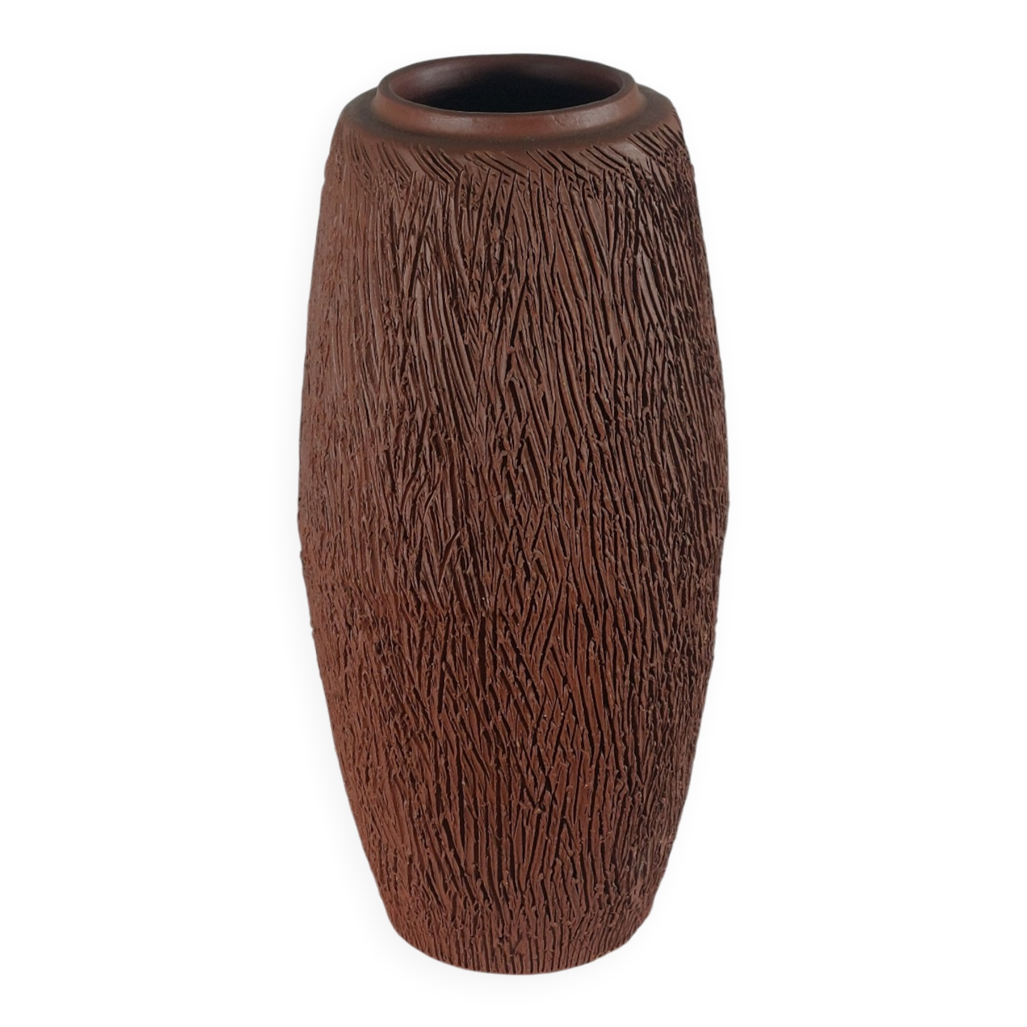 Vintage Mid Century brutalist sgraffito decor ceramic vase