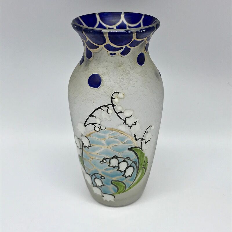 Legras vase with thrush